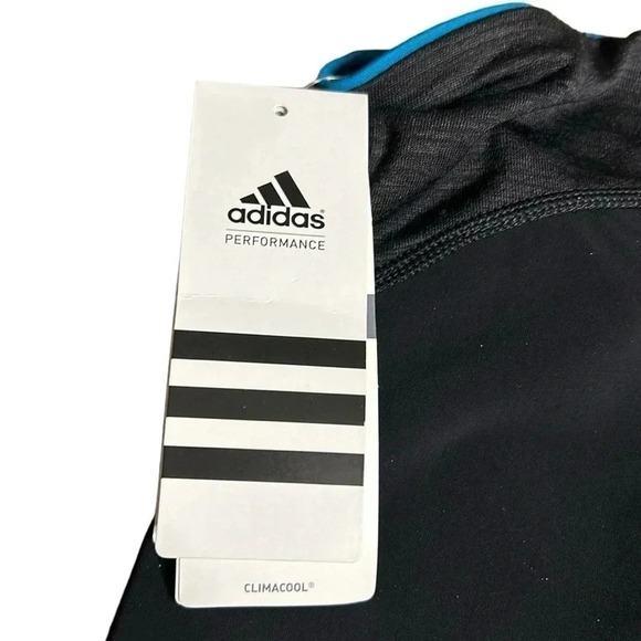 ADIDAS Capri women XS, NWT  leggings ,reflective,logo ,black,striped,activewear - Picture 9 of 11